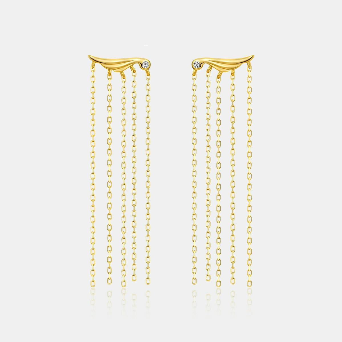 【816】"Space Starburst" Stellar Cascade Cubic Ziconia Tassel Casual Earrings