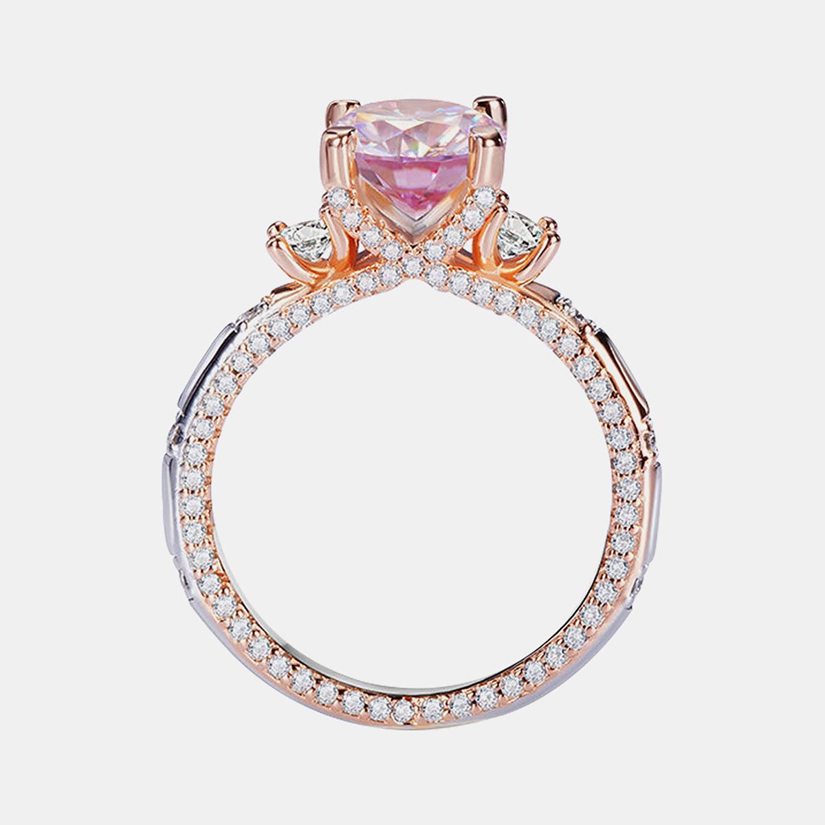 【149】Verona Sakura Pink Synthetic Moissanite Ring