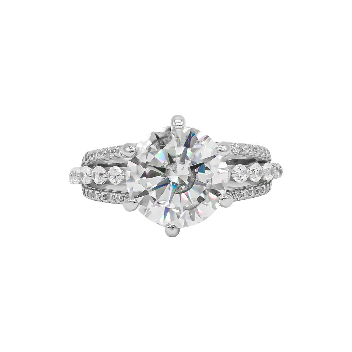 【787】“Lace Dance” Majestic Solitaire 5 Carat Synthetic Moissanite Crown Dating Ring