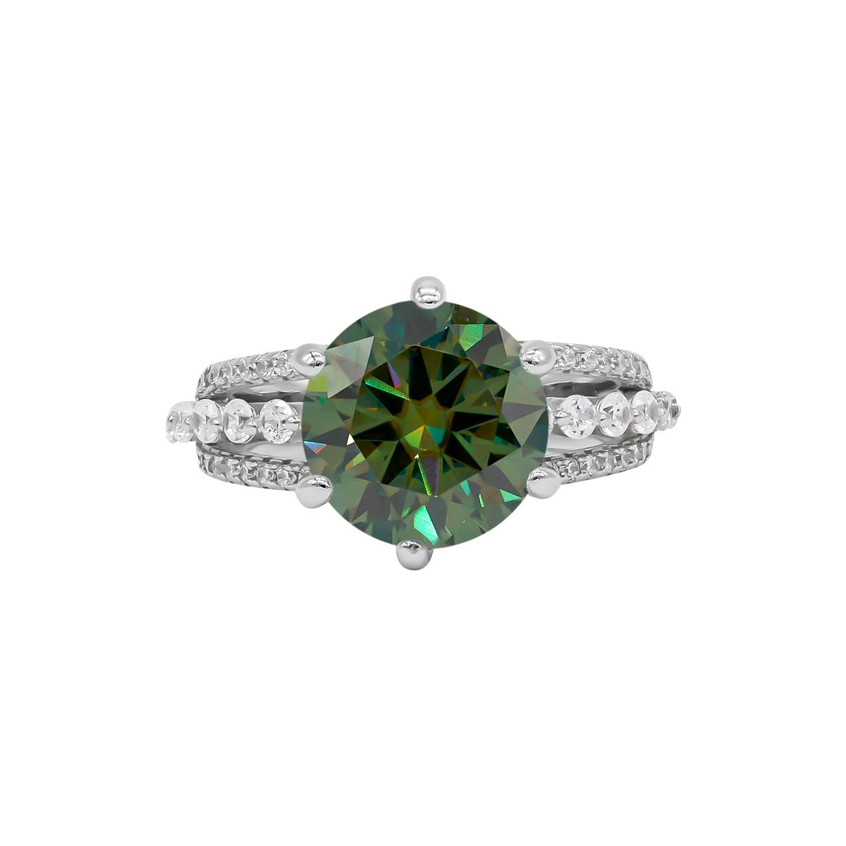 【787】“Lace Dance” Majestic Solitaire 5 Carat Synthetic Moissanite Crown Dating Ring