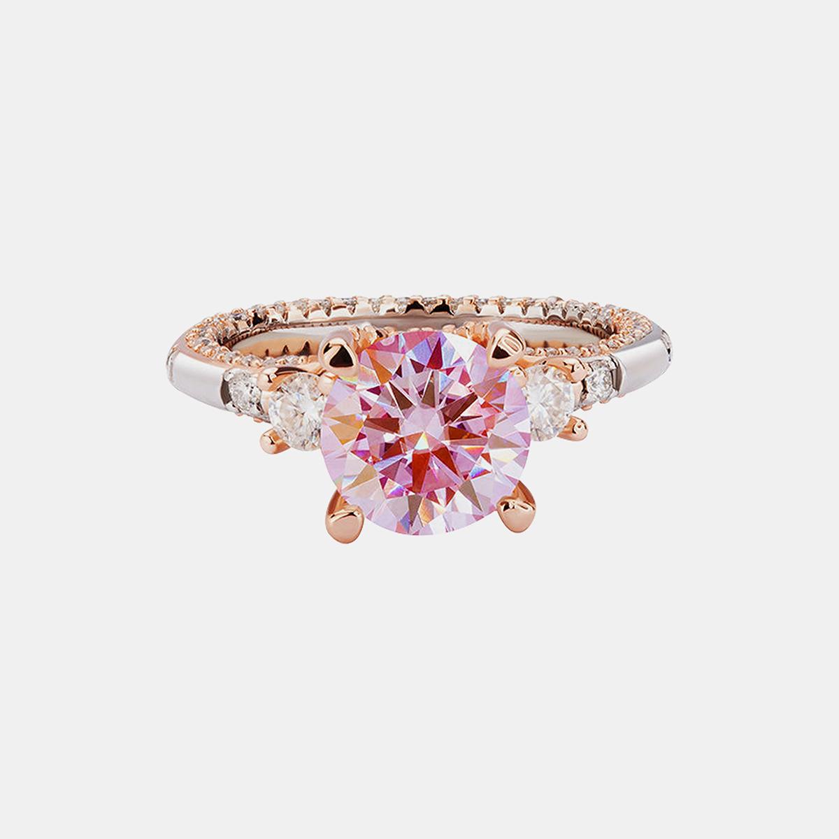 【149】Verona Sakura Pink Synthetic Moissanite Ring