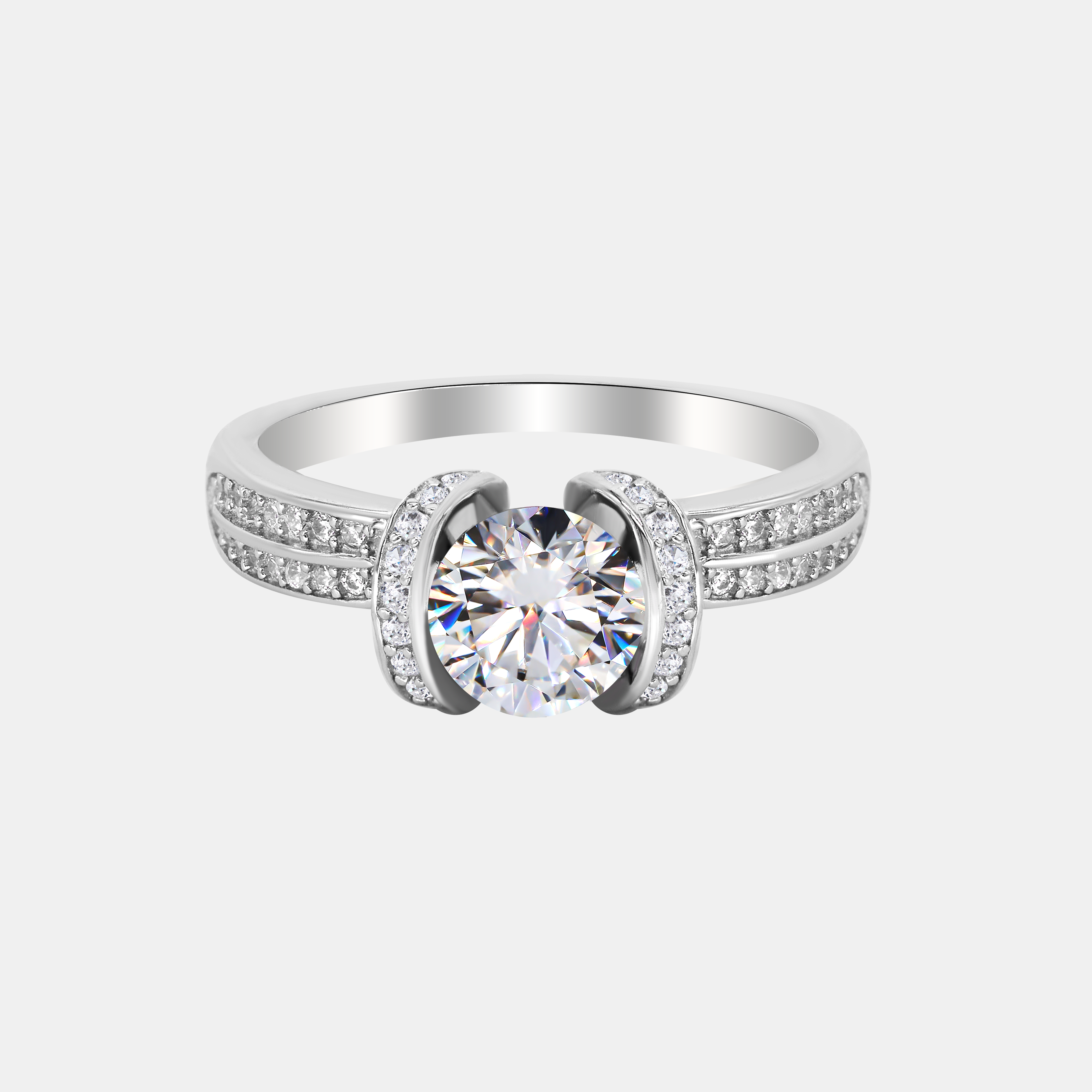 【#292】1CT 925 スターリングシルバー モアッサナイトリング